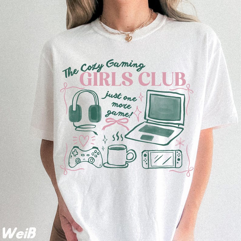 Pc Gaming Club - Kaus Klub Perempuan Gaming Nyaman Uniseks,