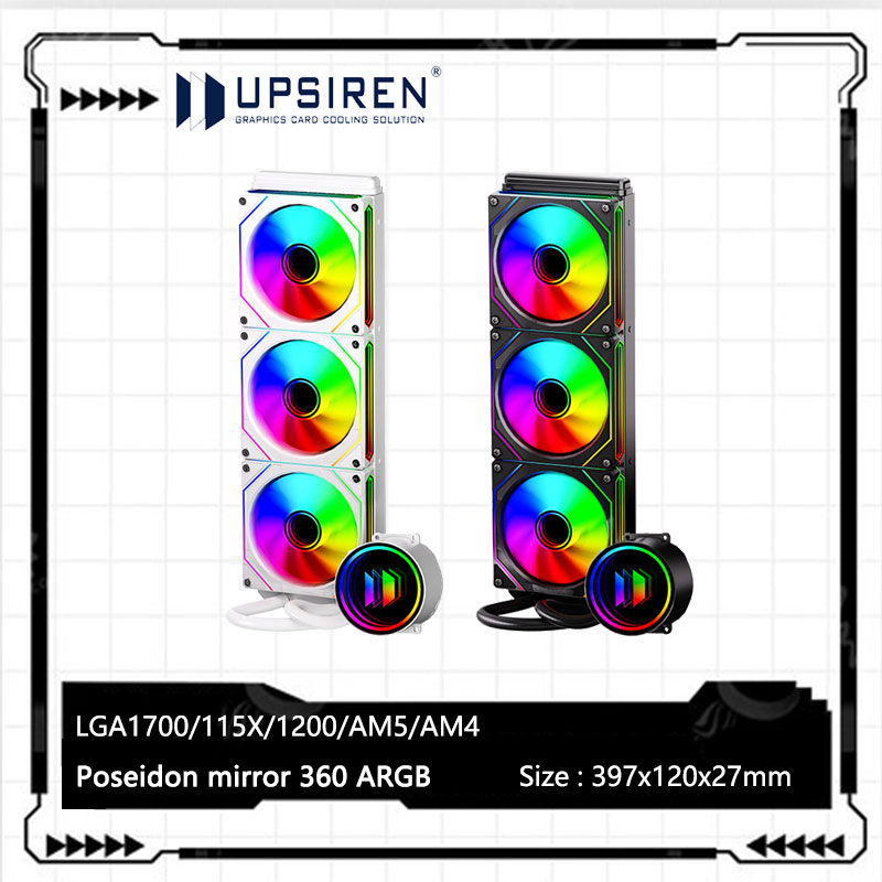 Pc Gaming Water Cooling - UPSIREN Cermin Poseidon 360 ARGB Radiator