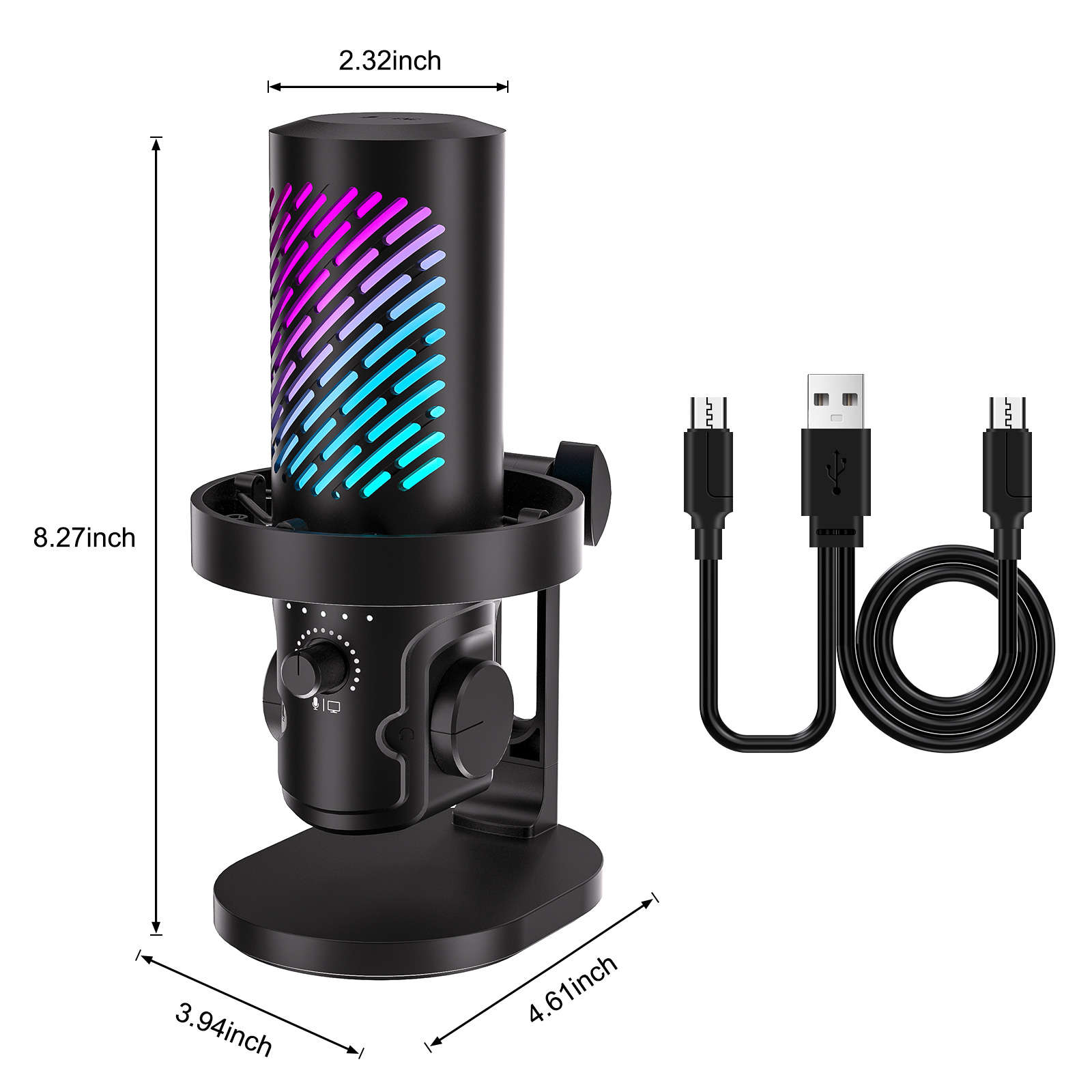 Pc Gaming Youtuber - Tenlamp CG1 RGB USB Streaming Microphone,