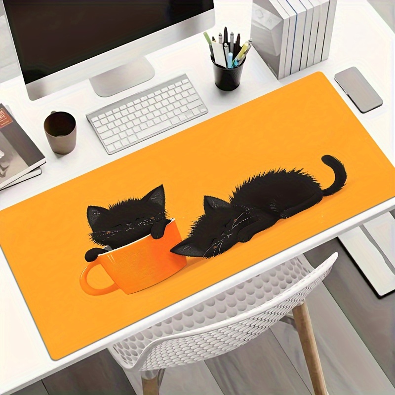 Pc Gaming Orange - Dua Alas Mouse Gaming Kucing Hitam