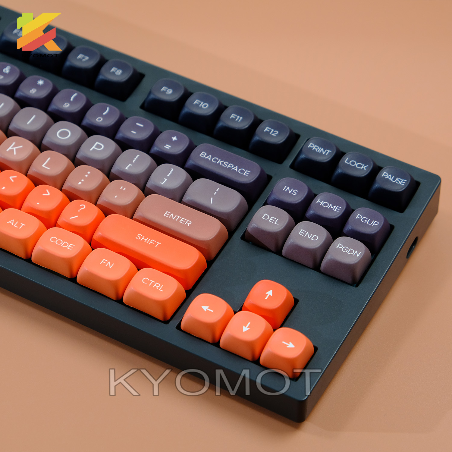Pc Gaming Orange - 125 Tombol Keycap Sunset Gradient DYE