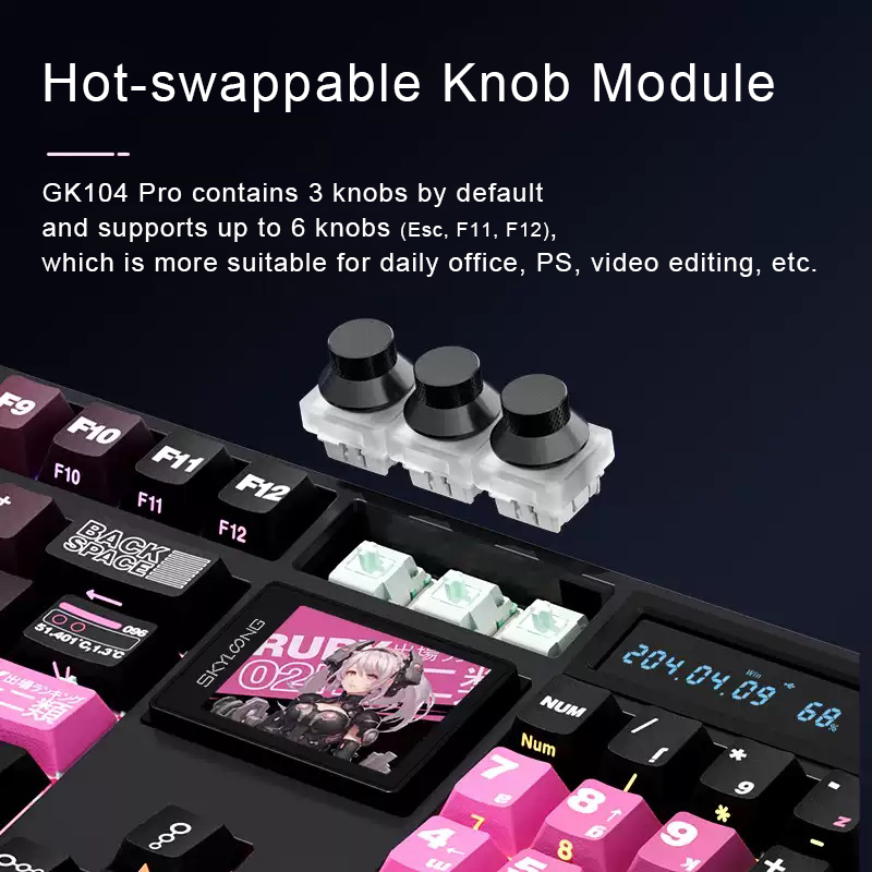 SKYLOONG GK104 Pro Keyboard Me - Pc Gaming Fullset ulasan dan harga