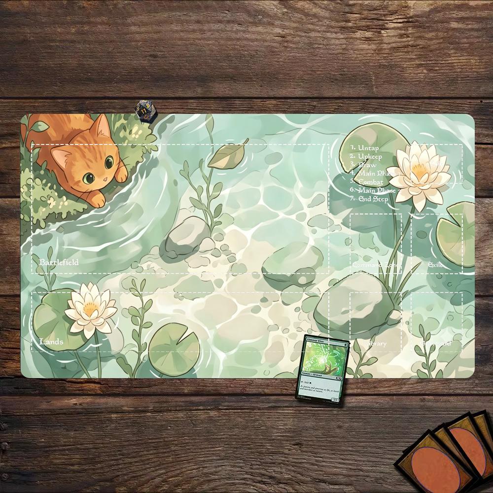 Alas Meja Motif Kolam Teratai  - Pc Gaming Orange ulasan dan harga