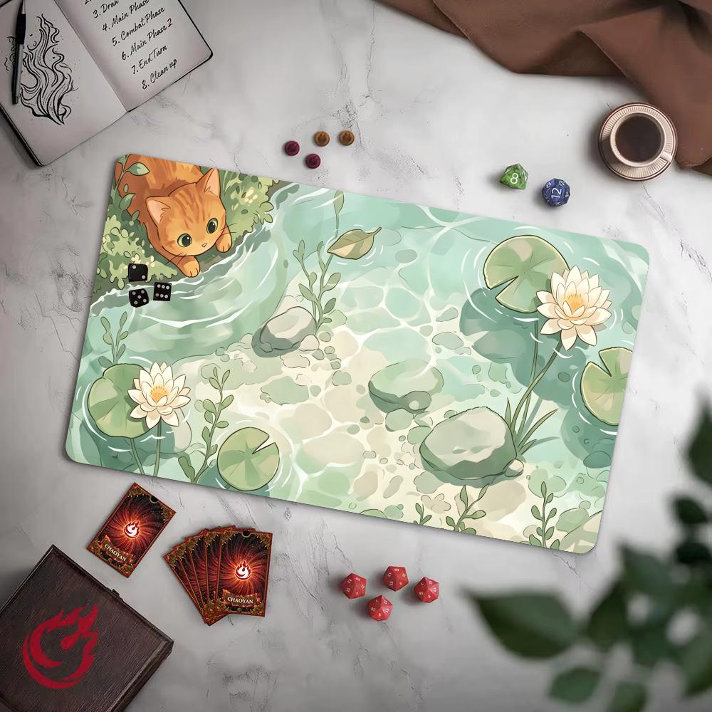 Alas Meja Motif Kolam Teratai  - Pc Gaming Orange ulasan dan harga
