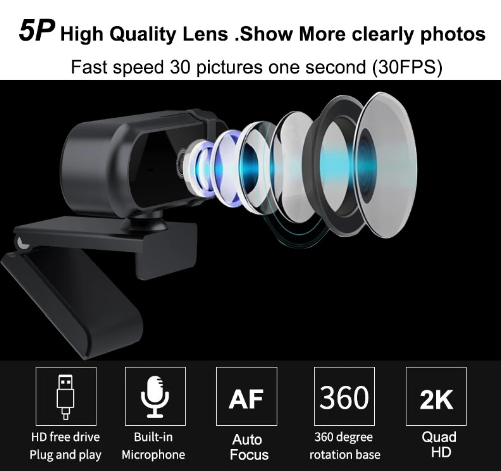 Webcam Autofokus 4K 2K 30fps M - Pc Gaming Fullset ulasan dan harga