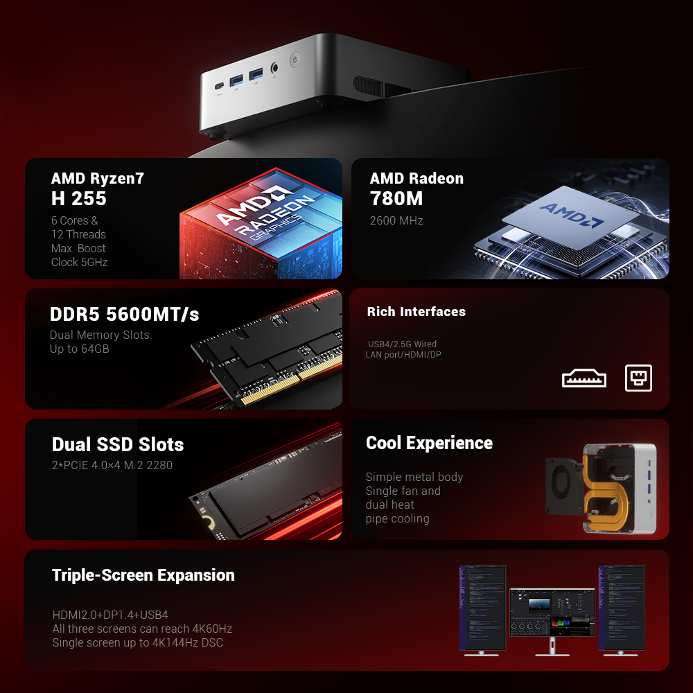 Mini PC 16GB 512GB 7 H255 Mini - Pc Gaming Mini ulasan dan harga