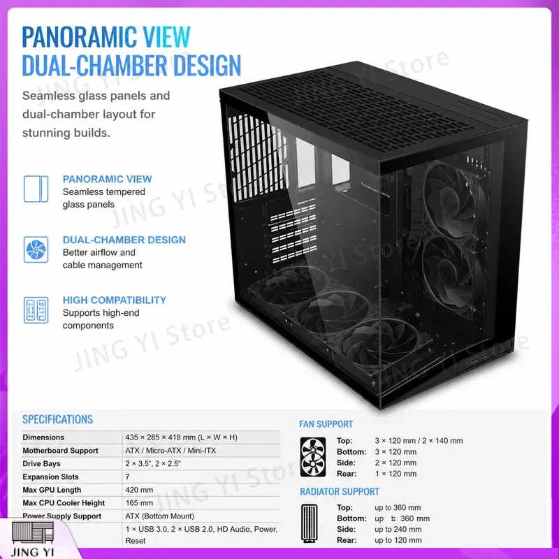 Casing PC Mid Tower Baru O11 D - Pc Gaming Itx ulasan dan harga