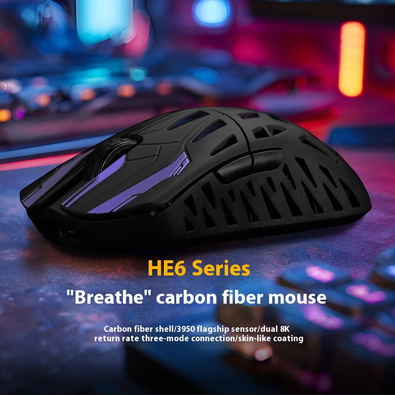 IROK HE6 Mouse Ultra Tri Mode  - Pc Gaming Cs2 ulasan dan harga